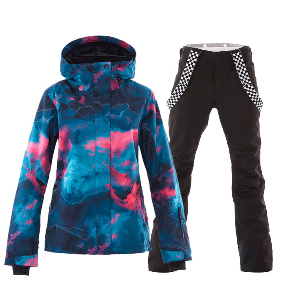 GS SNOWING Women's Ski Jacket & Pants Set - Windproof Waterproof Insulated Snowsuit for Winter - Warm Snowboarding Coat for Skiing & Outdoor Activities