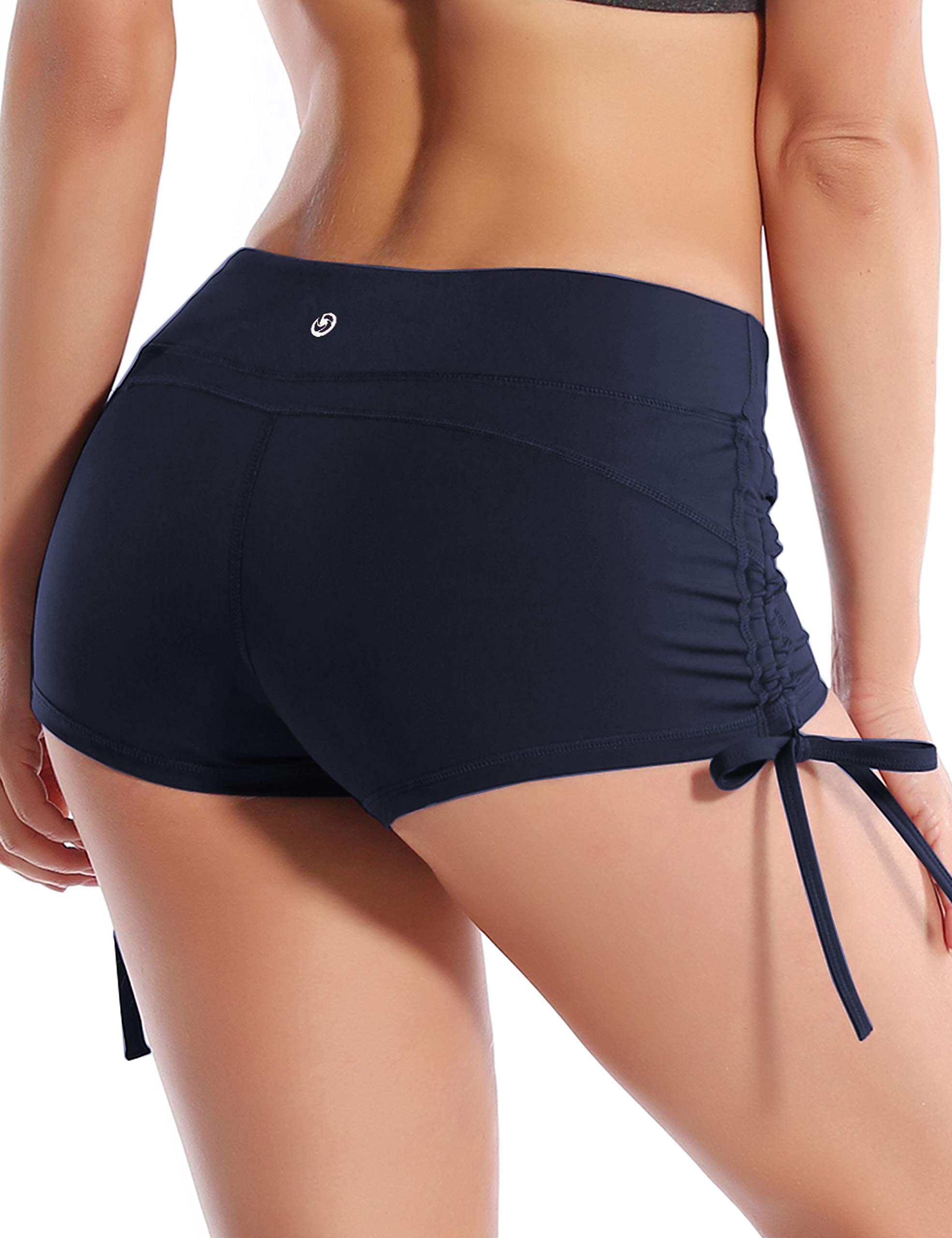 BUBBLELIME Women's Sexy High-Waist Yoga Shorts - Stretchy Workout Shorts with Adjustable Side Ties, Moisture-Wicking & Tummy Control for Running, Fitness & Gym