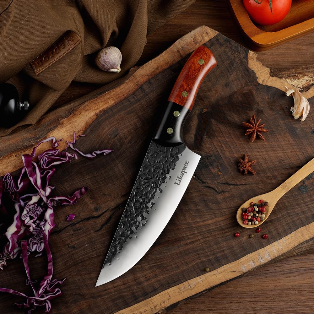Premium 3-Piece Chef Cleaver Knife Set with Genuine Leather Sheaths - Professional Kitchen Knives for Meat, Vegetables & Herbs - Perfect Gift for Chefs & Cooking Enthusiasts