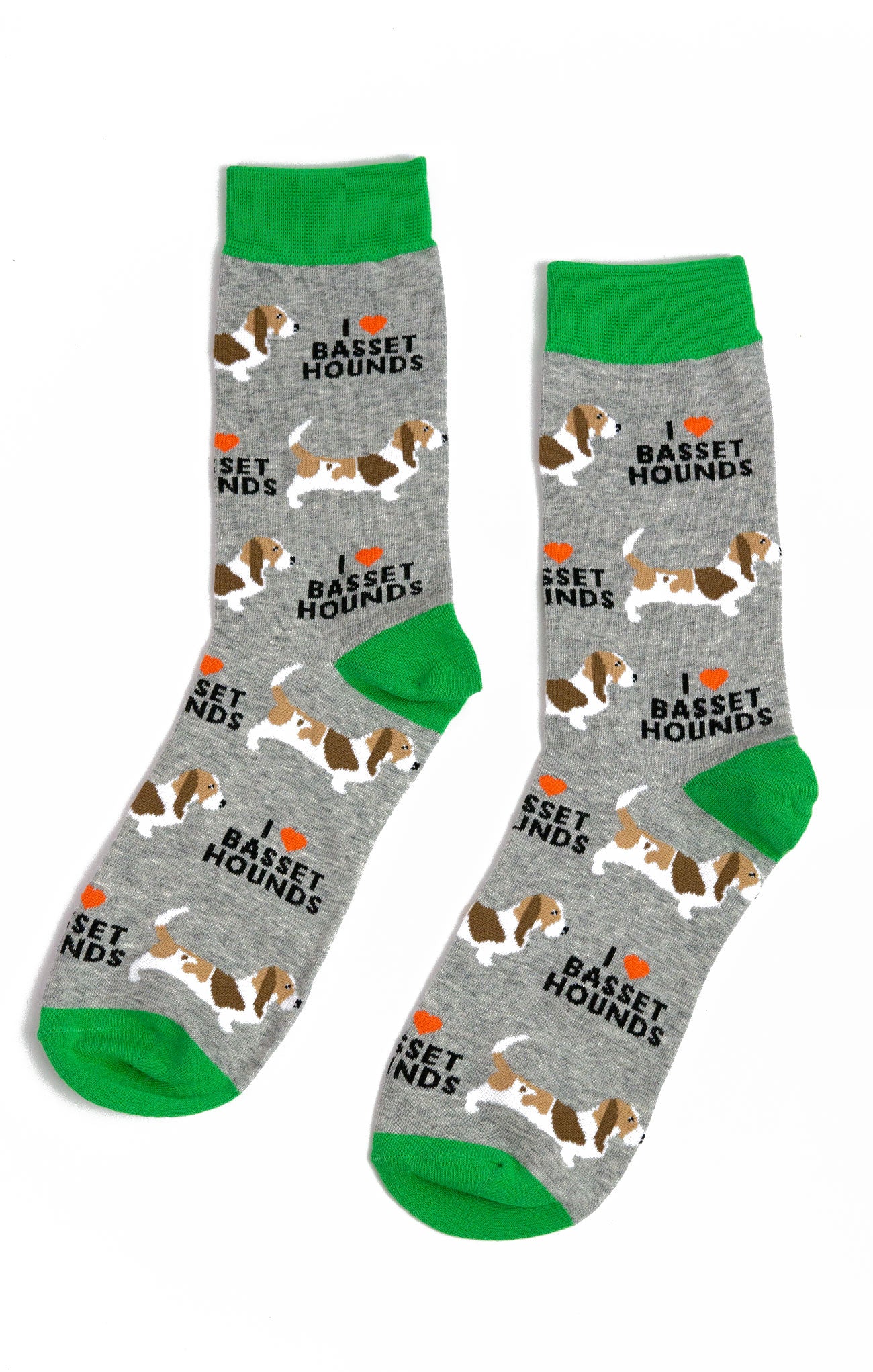 Basset Hound Dog Socks - Cute Hound Puppy Pattern Crew Socks for Men & Women - Perfect Gift for Dog Lovers, Cozy Home & Office Wear