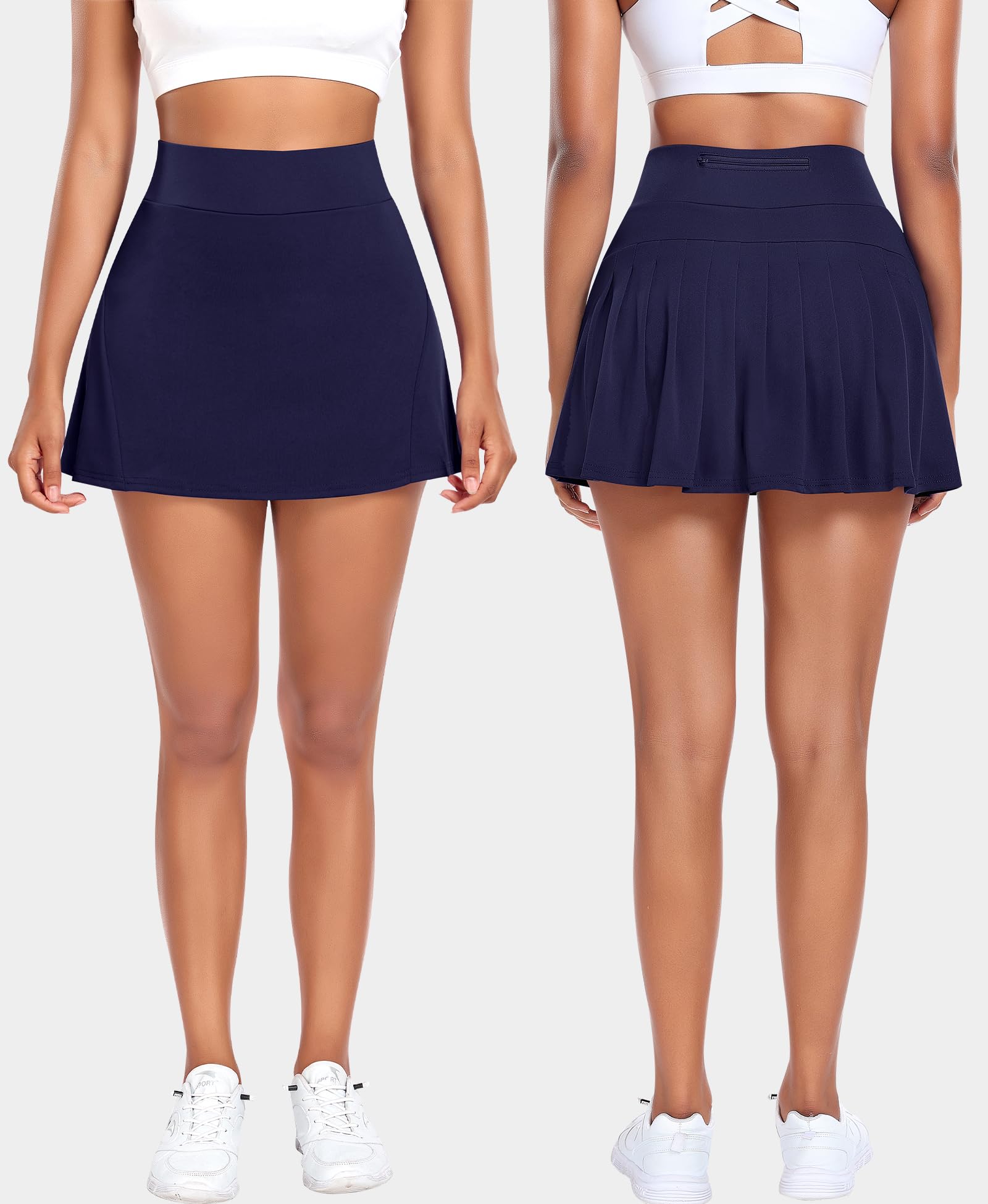 Women's High Waisted Pleated Tennis Skirt with Pockets - Athletic Golf Skort Shorts for Running, Workout & Sports | Perfect for Tennis, Golf, Gym & Casual Wear