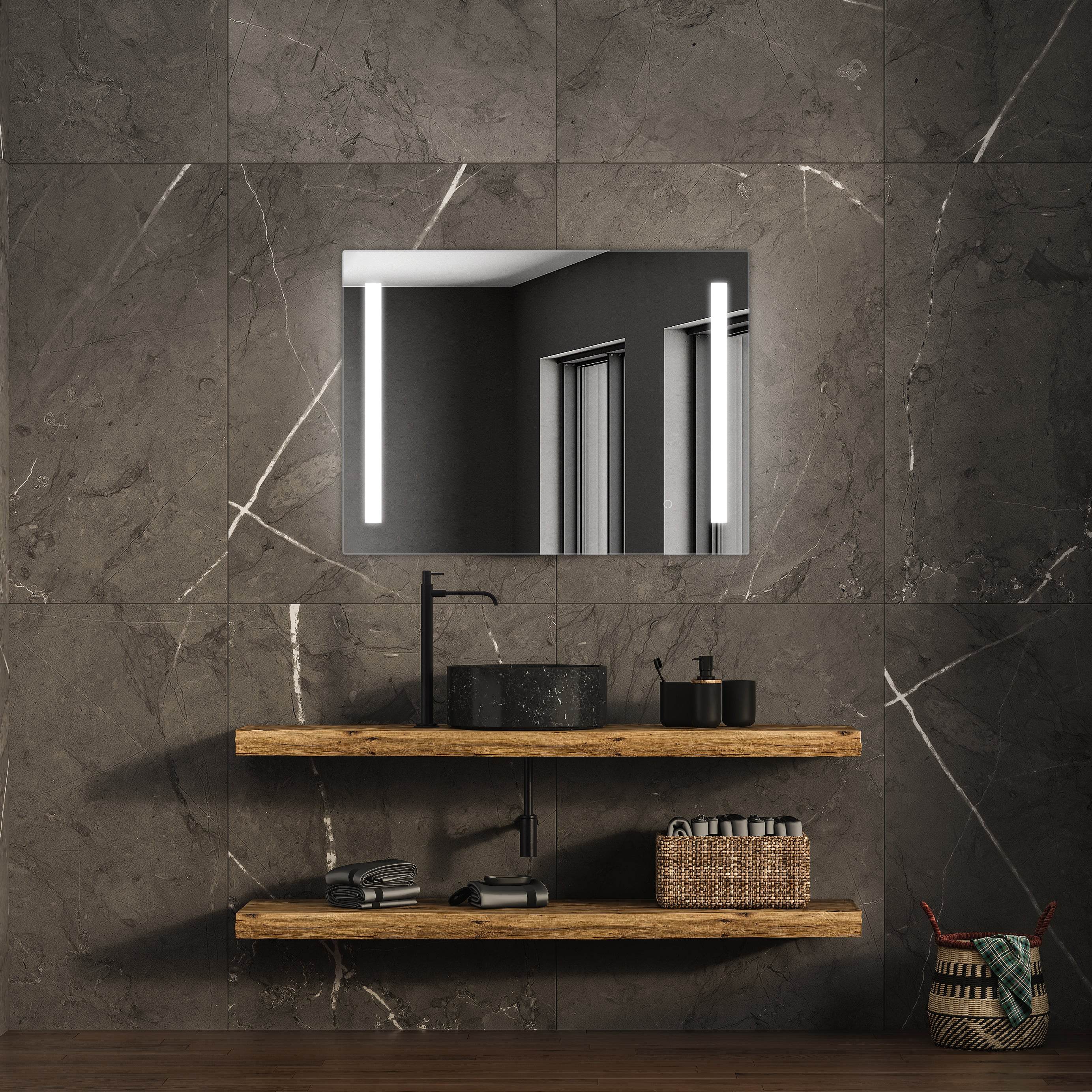 Treviso LED Bathroom Mirror with Adjustable Dimmer & Anti-Fog Function - 4 Size Options for Vanity, Makeup & Home Decor