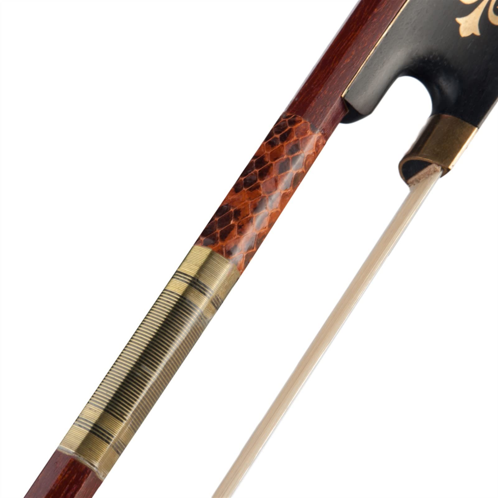 Premium 4/4 Full Size Violin Bow with Ebony Frog & Pernambuco Wood - Real Horsehair for Superior Sound & Perfect Balance - Ideal for Students & Professional Violinists - Perfect for Practice, Performances & Orchestra Use