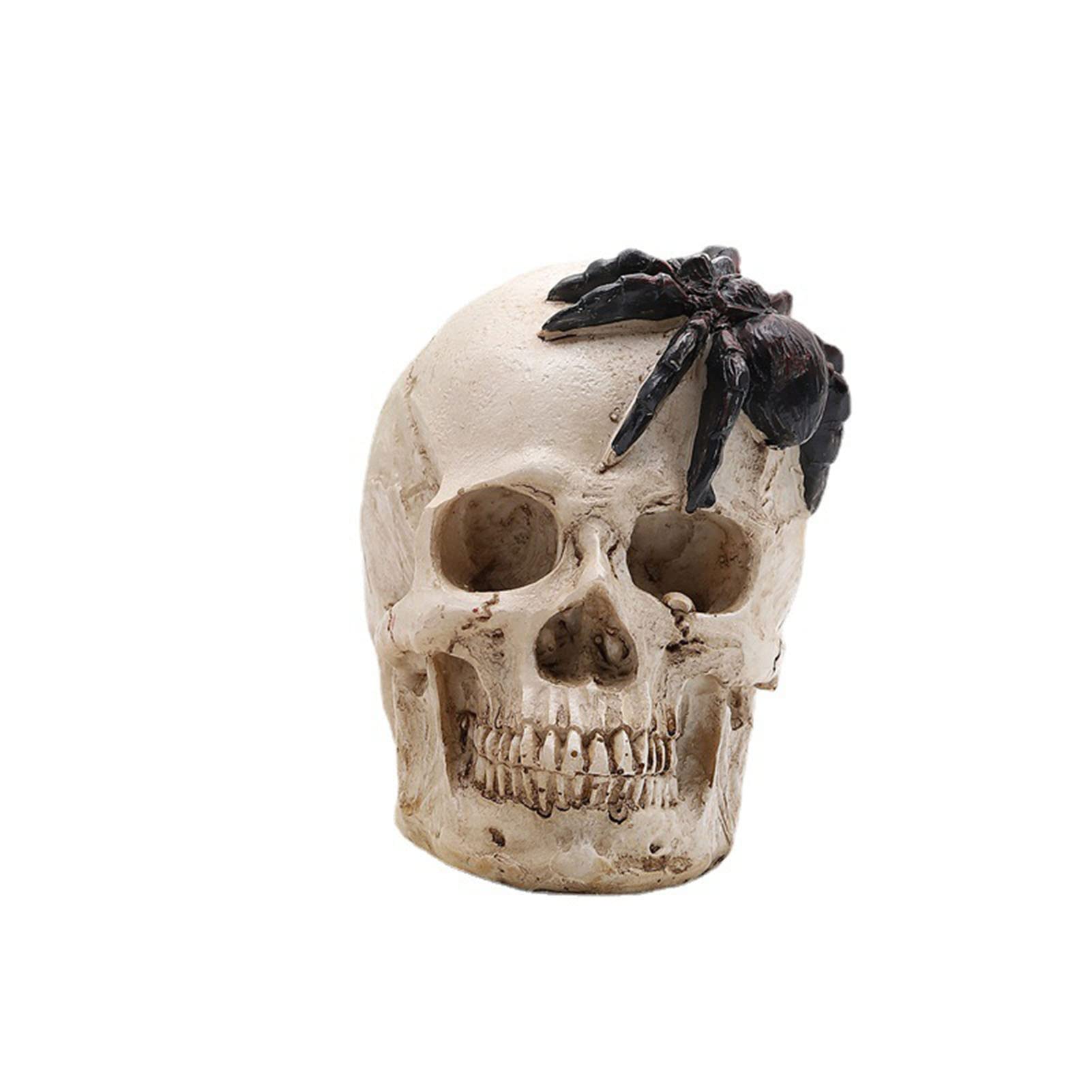 Halloween Skull Lamp - LED Salt Lamp with Electronic Candle - Spooky Home Decor for Indoor & Outdoor - Perfect Halloween Gift for Parties & Holidays - Creative Desk Lamp for Office, Bedroom & Living Room