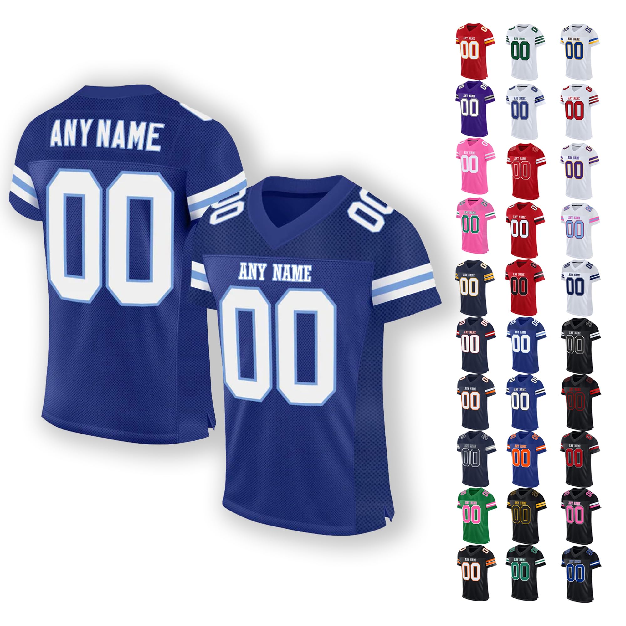 Custom Football Jerseys Personalized with Name & Number - Youth & Adult Sizes for Men & Women - Team Sports, Gifts & Game Day Outfits