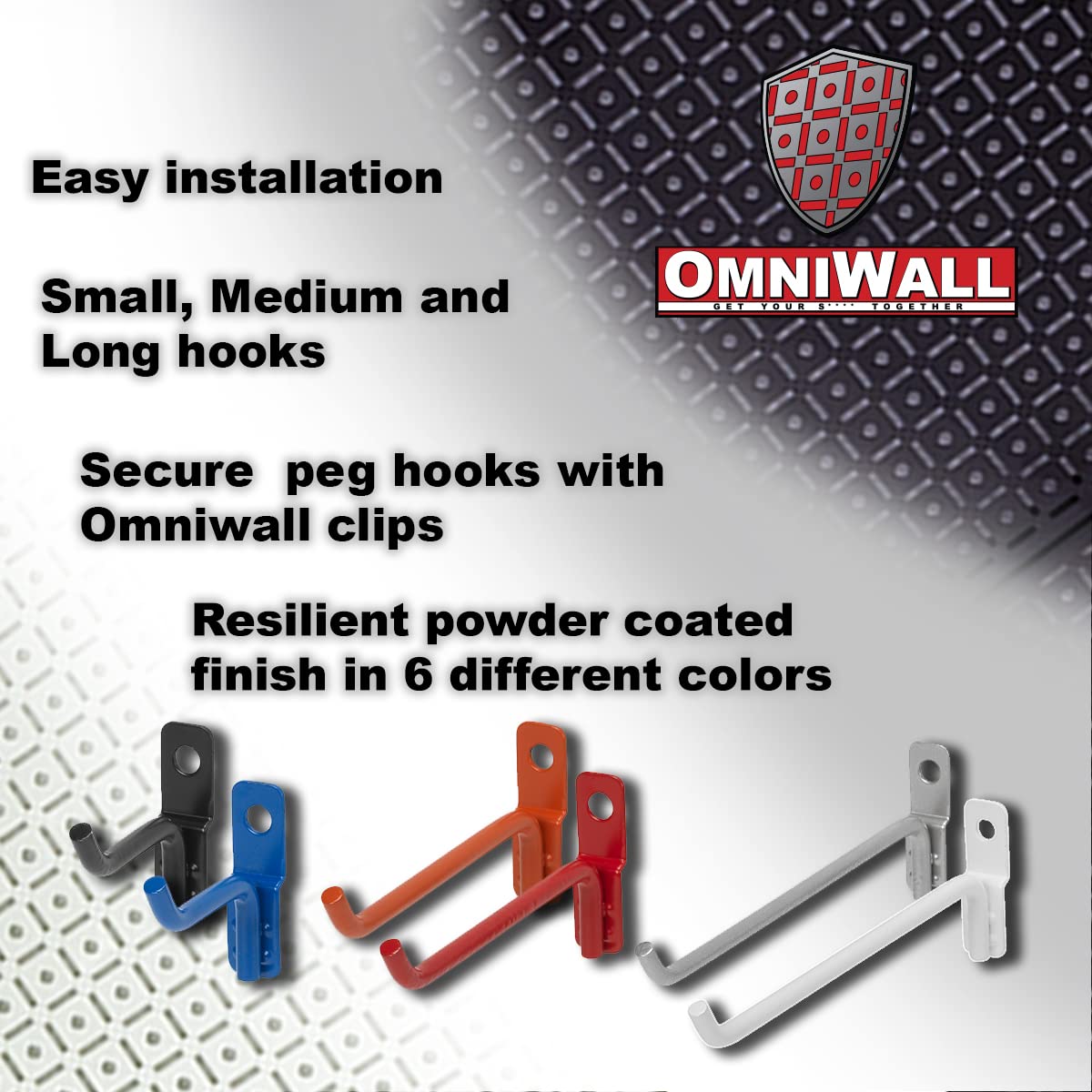 12 Pack Heavy Duty Wire Hooks - Garage Storage & Organization Hooks for Tools, Hoses & Accessories - Perfect for Garage, Shed & Workshop Organization (Blue)