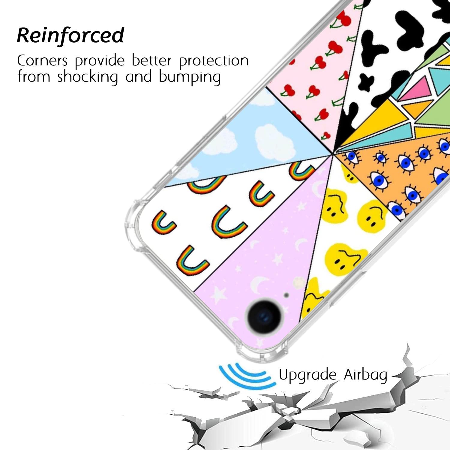 Trendy Hippie Indie Collage iPhone XR Case - Colorful Aesthetic TPU Bumper Cover for Women, Men & Teens - Perfect for Music Festivals, Travel & Everyday Style