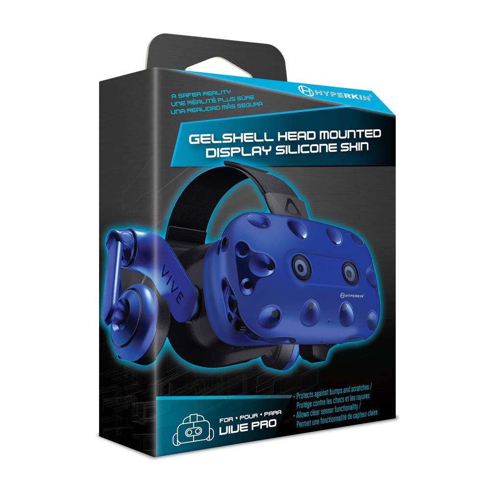 Hyperkin GelShell Silicone Skin Cover for HTC Vive Pro VR Headset - Gray & Blue - Protective Case for Gaming, Virtual Reality & Esports