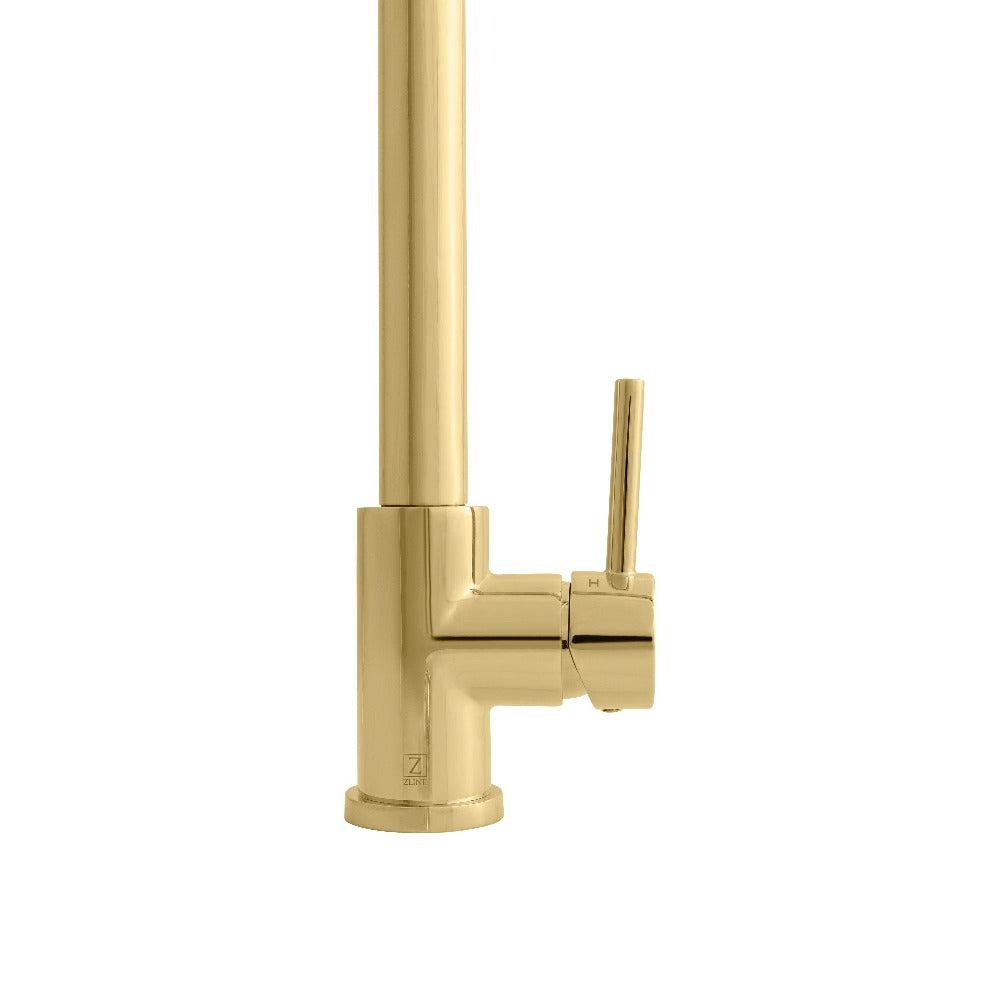 ZLINE Van Gogh Pull Down Spring Kitchen Faucet with Pot Filler in Polished Gold - High Arc Commercial Style Faucet for Modern Farmhouse & Restaurant Kitchens (VNG KF PG)