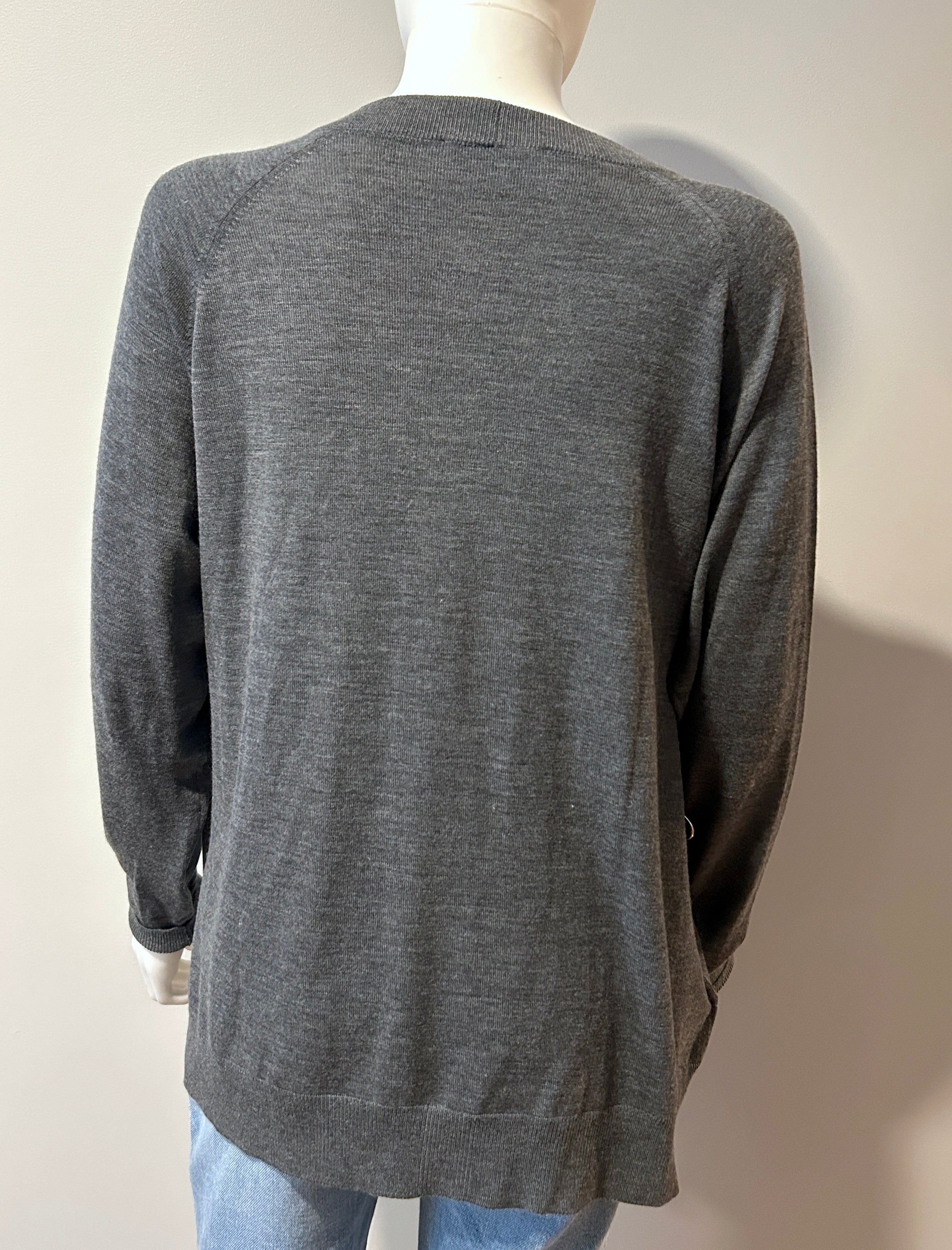 Prada Grey Cashmere Cardigan Sweater for Men - Size 42/10 (US 10) - Luxury Winter Knitwear for Office, Dinner & Casual Outings