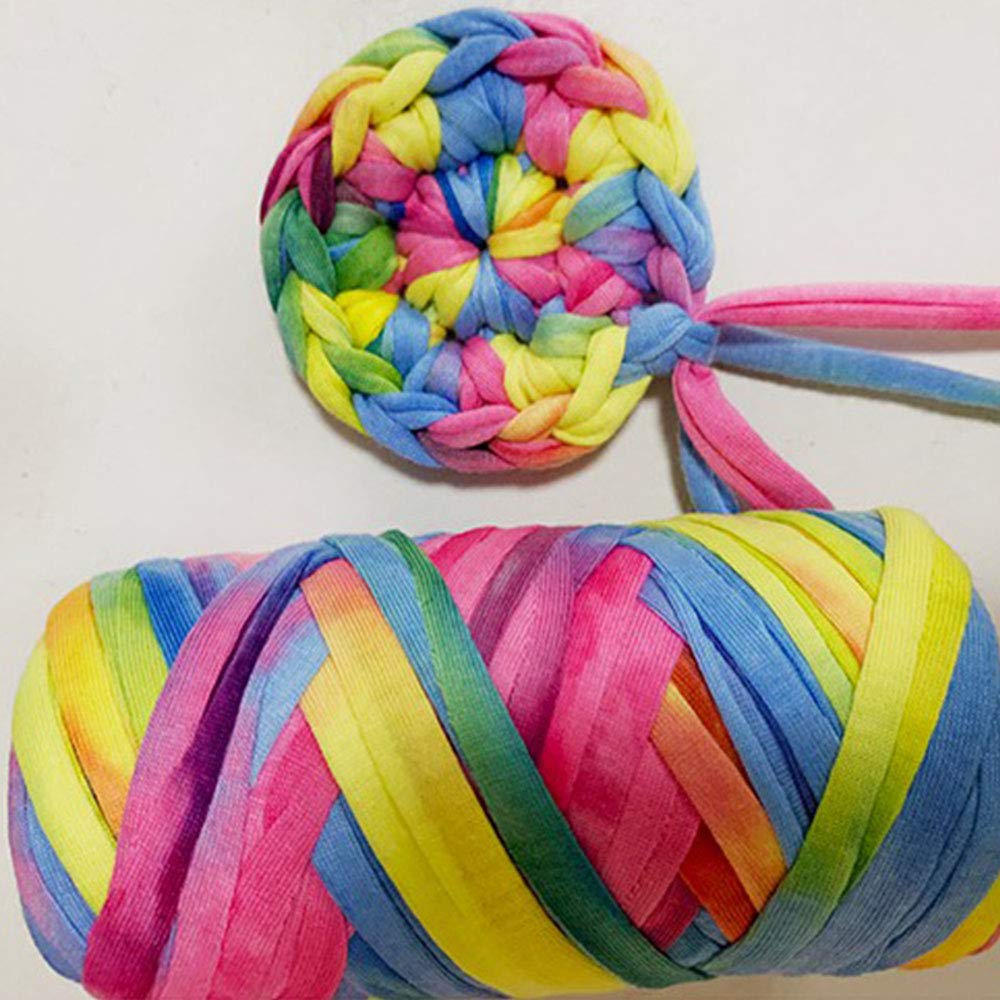 Hand-Dyed Cotton T-Shirt Yarn for Crochet & Knitting - 360g Soft Jersey Yarn for Cross Body Bags, DIY Crafts & Home Decor Projects