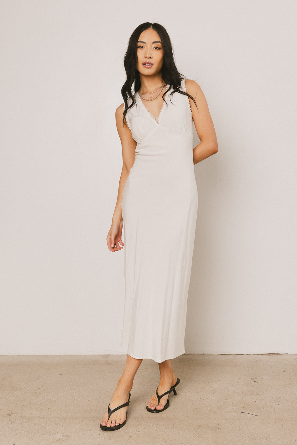 Angela Maxi Dress in Cream | Elegant Long Flowy Summer Dress for Women | Perfect for Beach, Wedding & Casual Outings