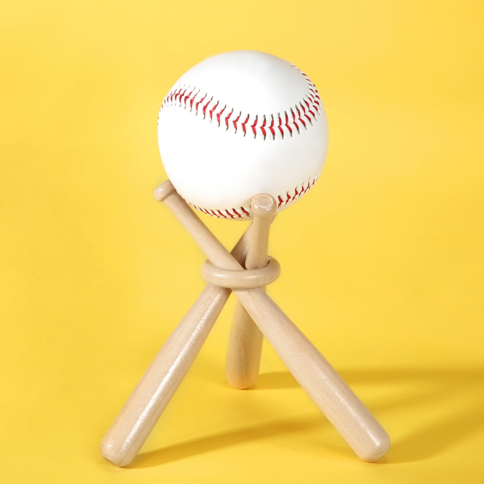 Mudder 20-Pack Wooden Baseball Bat Display Stand - 3-Pack Baseball Holders for Ball Display - Perfect for Sports Lover Tables, Man Caves, and Baseball Memorabilia Collections