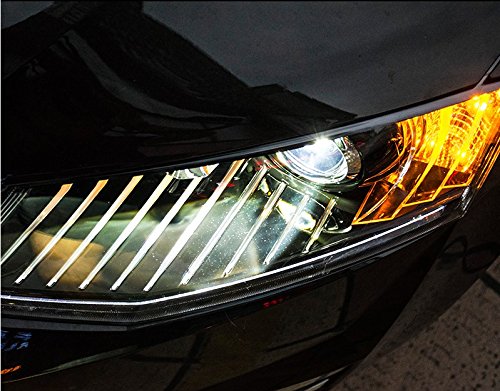 Skoda Octavia LED Headlights with Angel Eyes DRL & Bi-Xenon Lens - 8000K Color Temperature, 55W HID Car Accessories - Perfect for Night Driving & Car Styling Upgrades