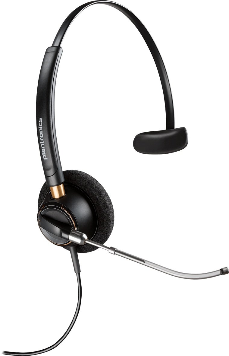 Plantronics 89435-01 Wired Headset with Noise-Canceling Mic - Black Office Headphones for Call Center, Customer Service & Remote Work
