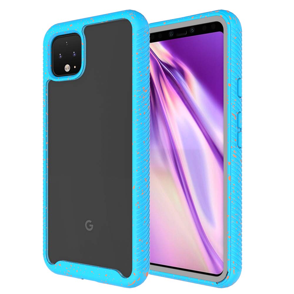 **Google Pixel 4 Rugged Clear Case – Full-Body Hybrid Shockproof Cover with Built-in Screen Protector | Guardian Series (Blue) | Perfect for Outdoor, Travel & Daily Protection**