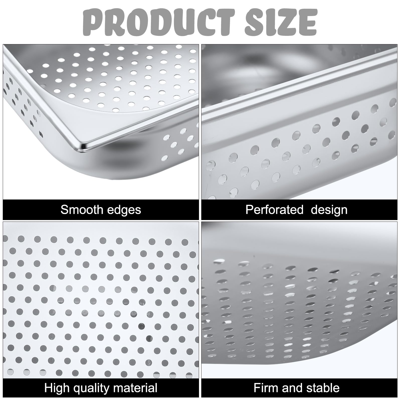 Lounsweer 2 Pack Stainless Steel Half Size Hotel Pans - Perforated Steam Table Pans (12.8''x4''x10.43'') for Commercial Catering, Kitchen & Restaurant Food Serving | Perfect for Buffets, Banquets & Food Storage