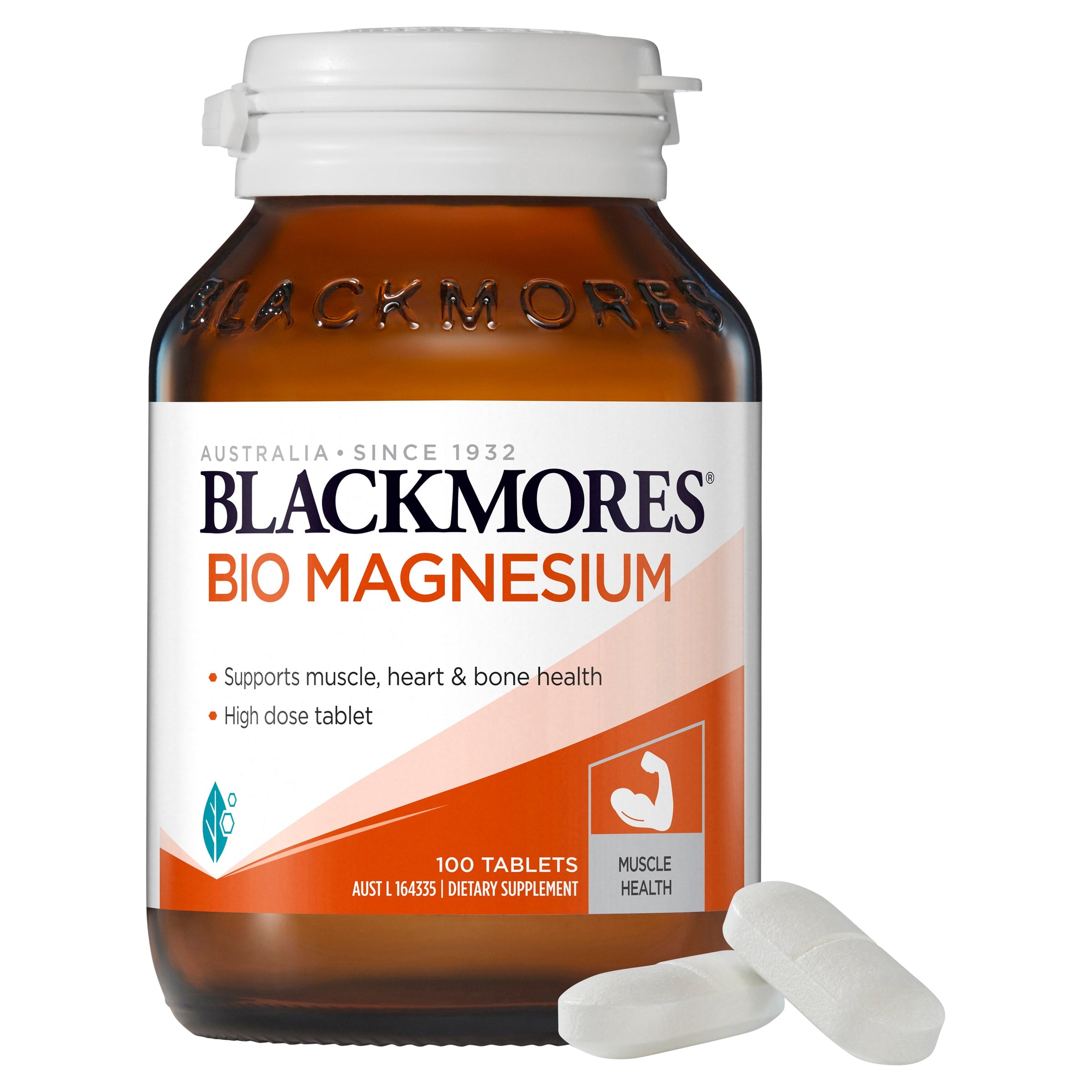 Blackmores Bio Magnesium Supplement - High Absorption Magnesium for Muscle & Nerve Support - Vegan & Non-GMO - Ideal for Athletes, Stress Relief & Better Sleep