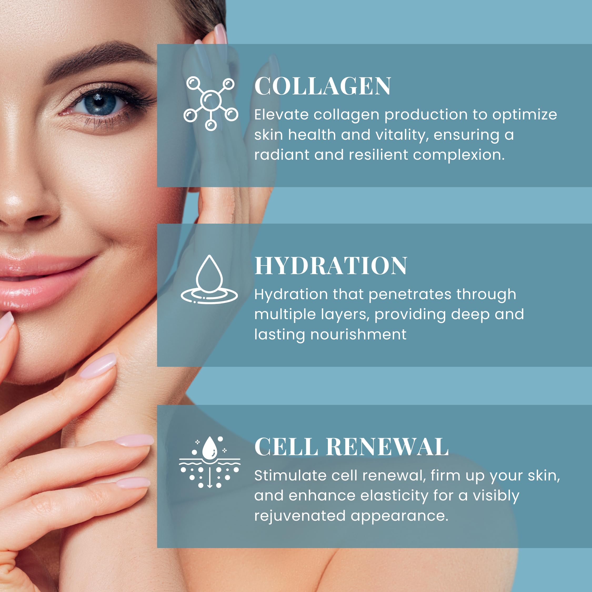 Bisou Skincare Collagen Face & Neck Cream - Anti-Aging Day & Night Moisturizer with Hyaluronic Acid & Vitamin E - Reduces Fine Lines, Wrinkles & Dark Spots - Hydrating Cream for Smooth, Plump Skin (1.7 fl oz) - Perfect for Daily Skincare Routine & Travel Size