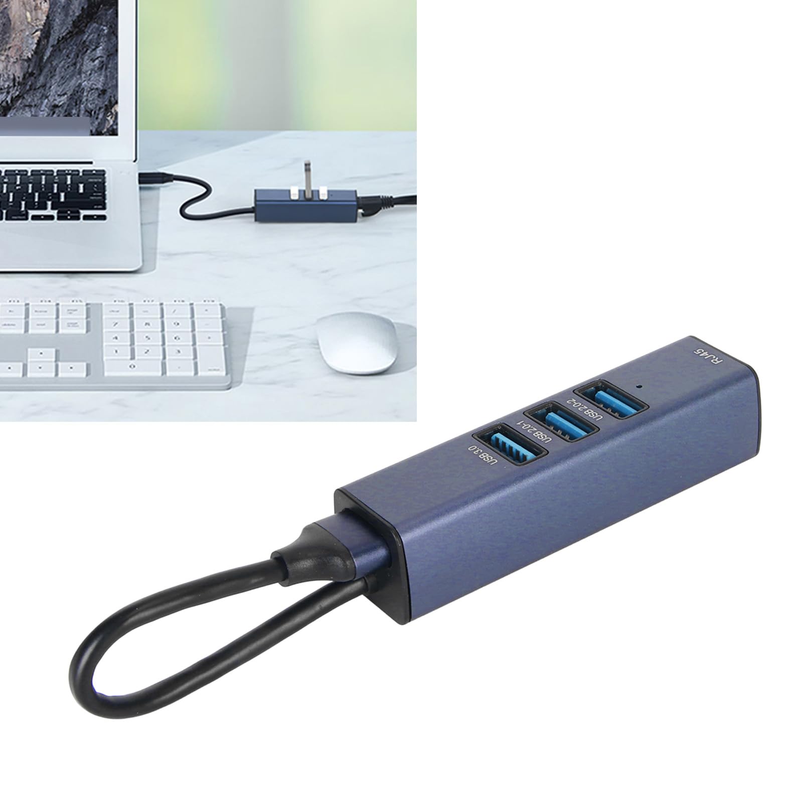 4-Port USB to Ethernet Adapter - Aluminum Alloy USB Ethernet Hub for Laptop, Tablet, PC | High-Speed Data Transfer & Stable Connection for Home Office, Gaming & Remote Work