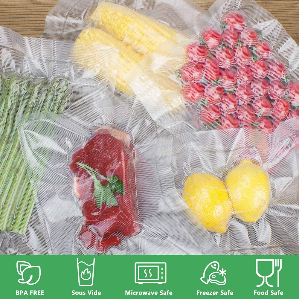 Commercial Grade Vacuum Sealer Bags Rolls (2-Pack) - 8” x 50’ Heavy Duty Embossed Food Storage Bags for Freezer, Sous Vide Cooking & Meal Prep (100 Feet Total) | Perfect for Long-Term Food Preservation & Kitchen Organization