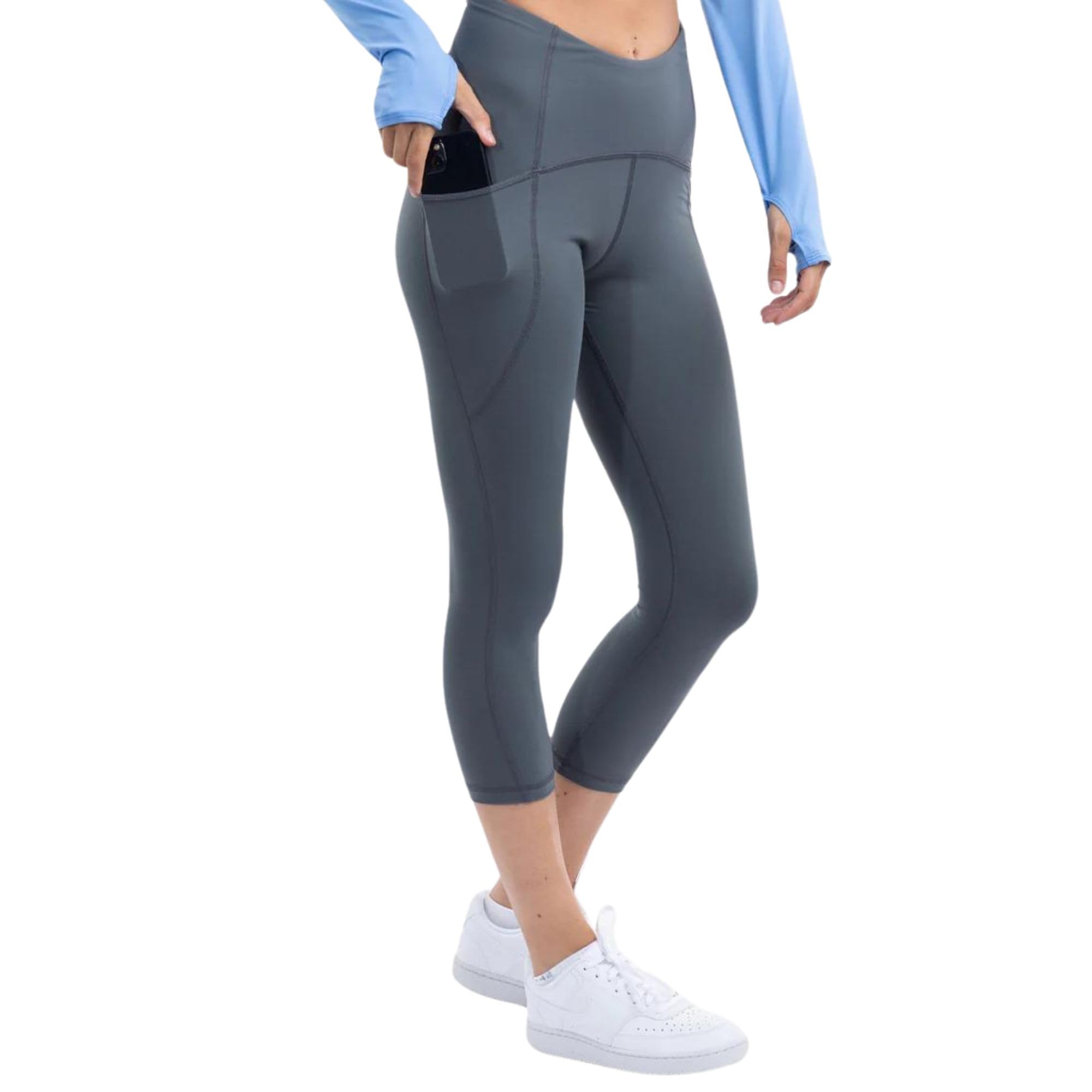 Women's High Waist Compression Capri Leggings - Workout Yoga Running Pants for Women - Moisture Wicking & Tummy Control Activewear for Gym, Pilates & Lounge