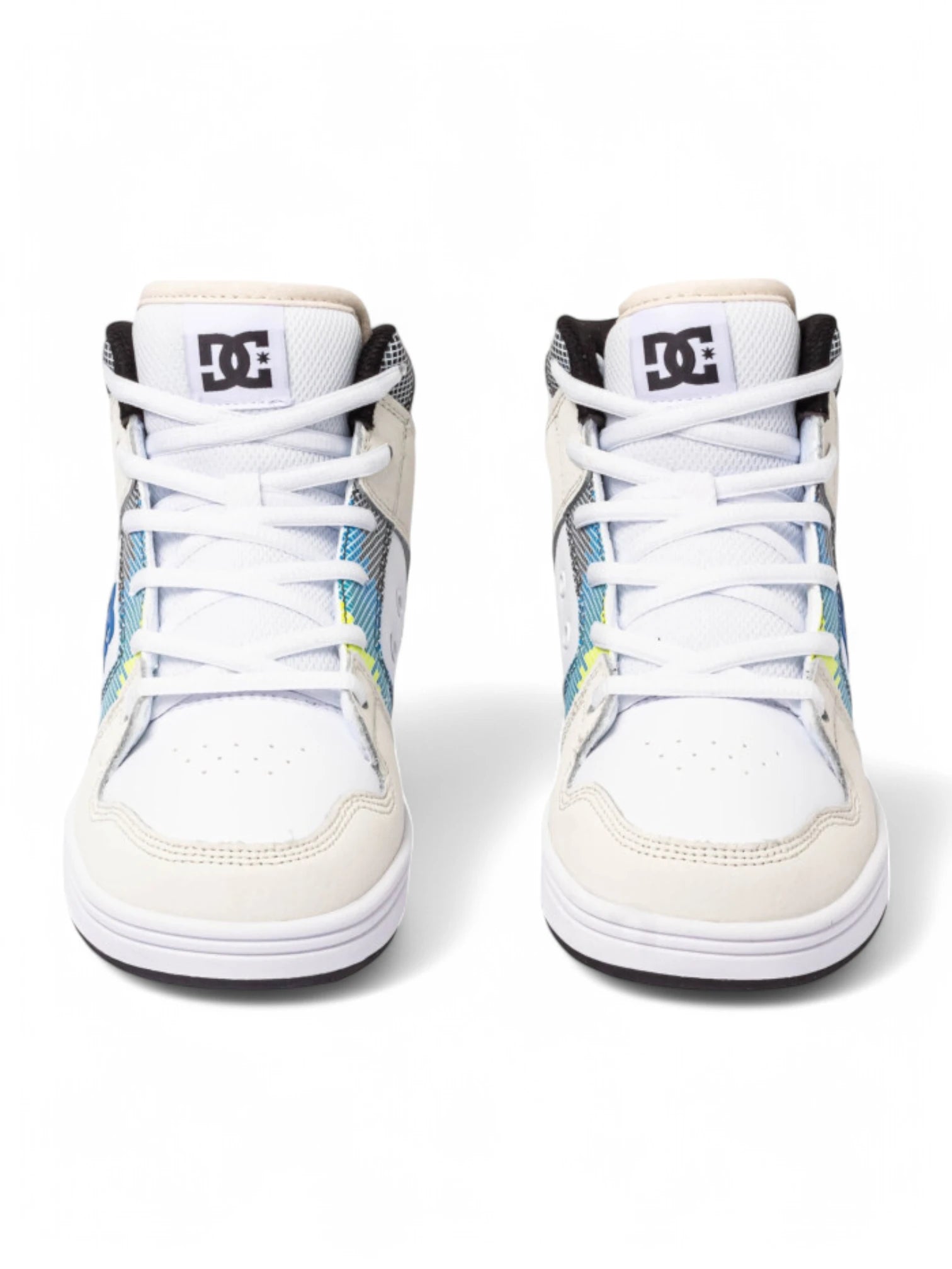 DC Manteca 4 Hi Skate Shoes - White, Blue & Cream Colorway | High-Top Sneakers for Men | Perfect for Skateboarding, Streetwear & Casual Fashion