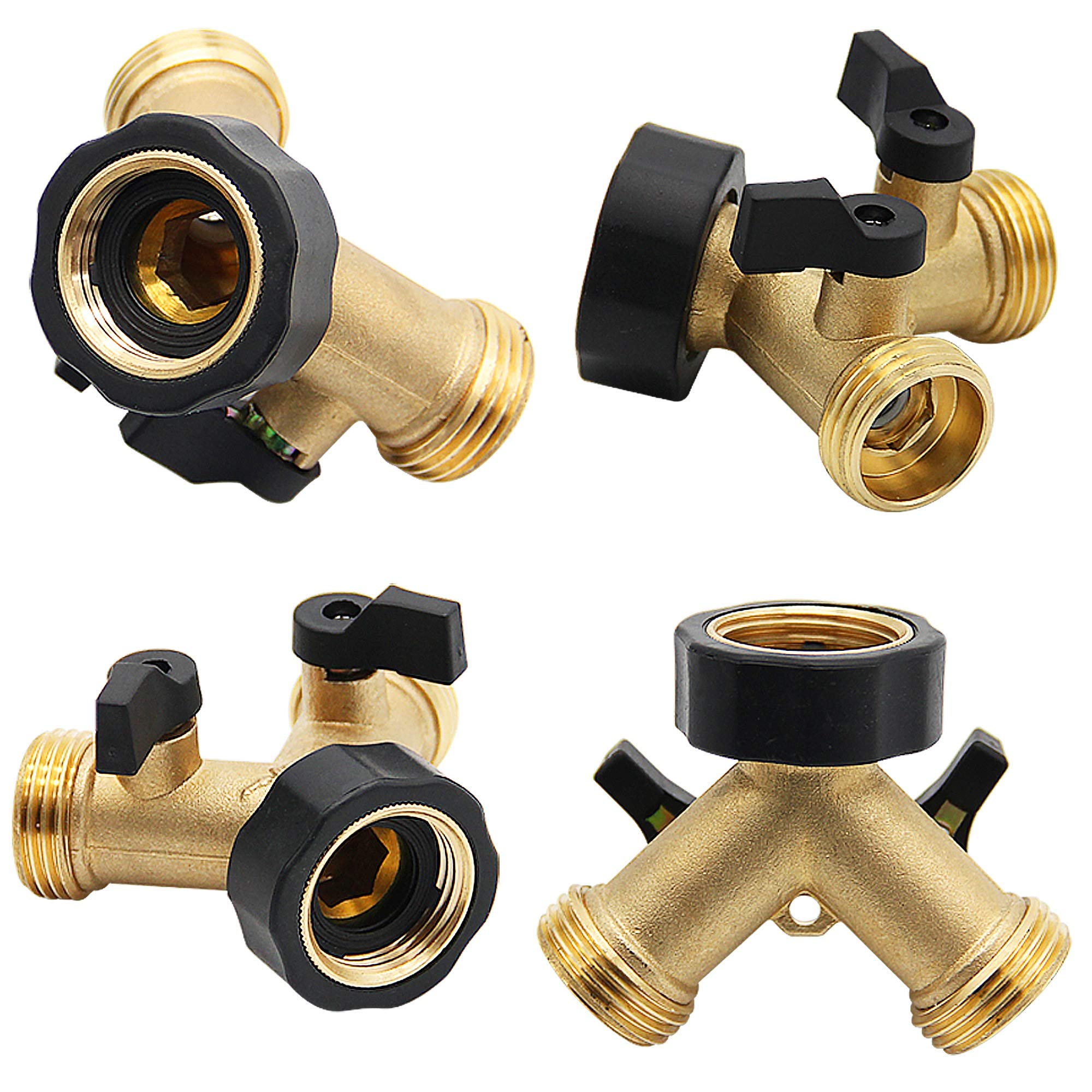 2-Way Brass Hose Splitter - 3/4