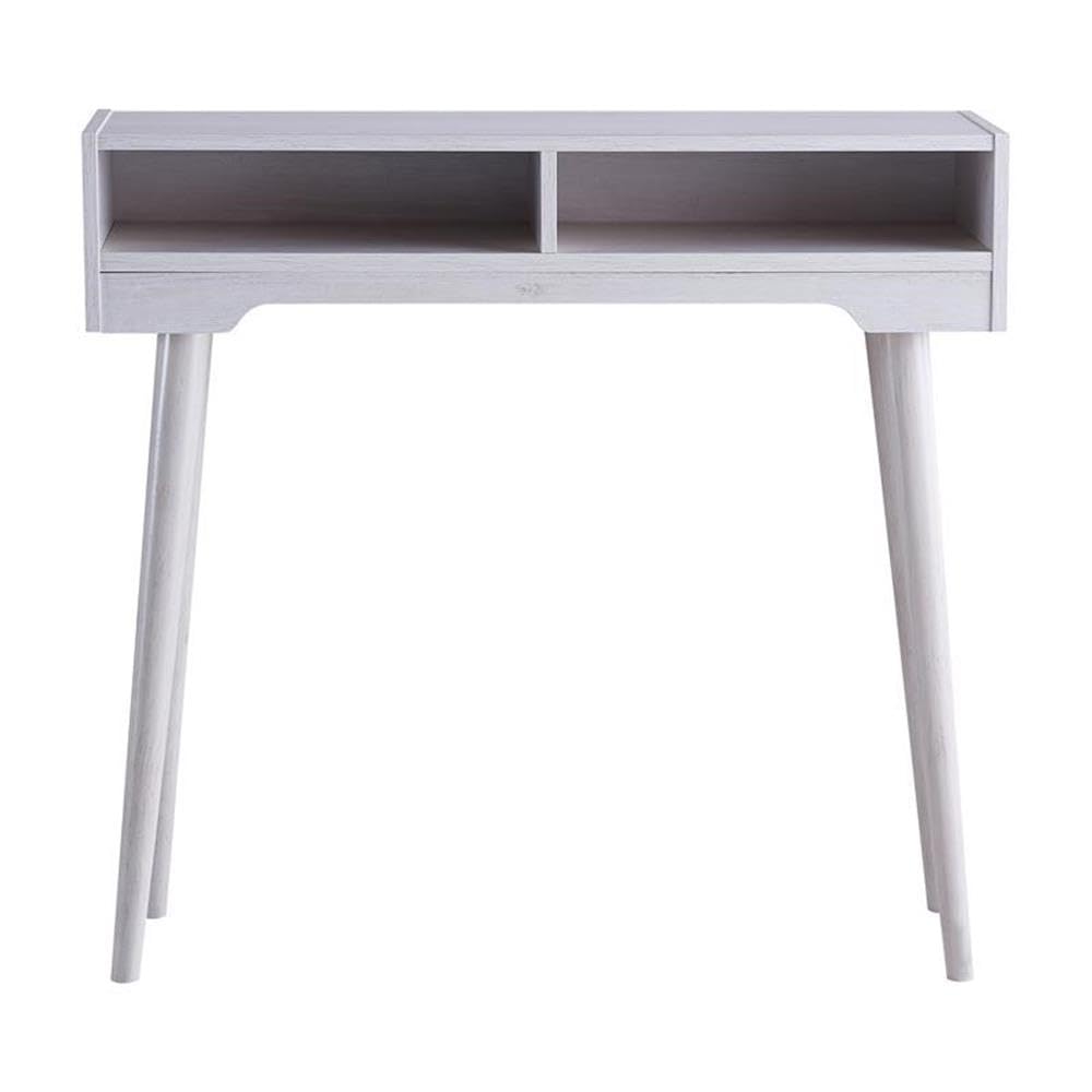 BOWERY HILL Modern Farmhouse Wooden Console Table - Weathered White Finish Entryway Sofa Table for Hallway, Living Room & Bedroom Decor