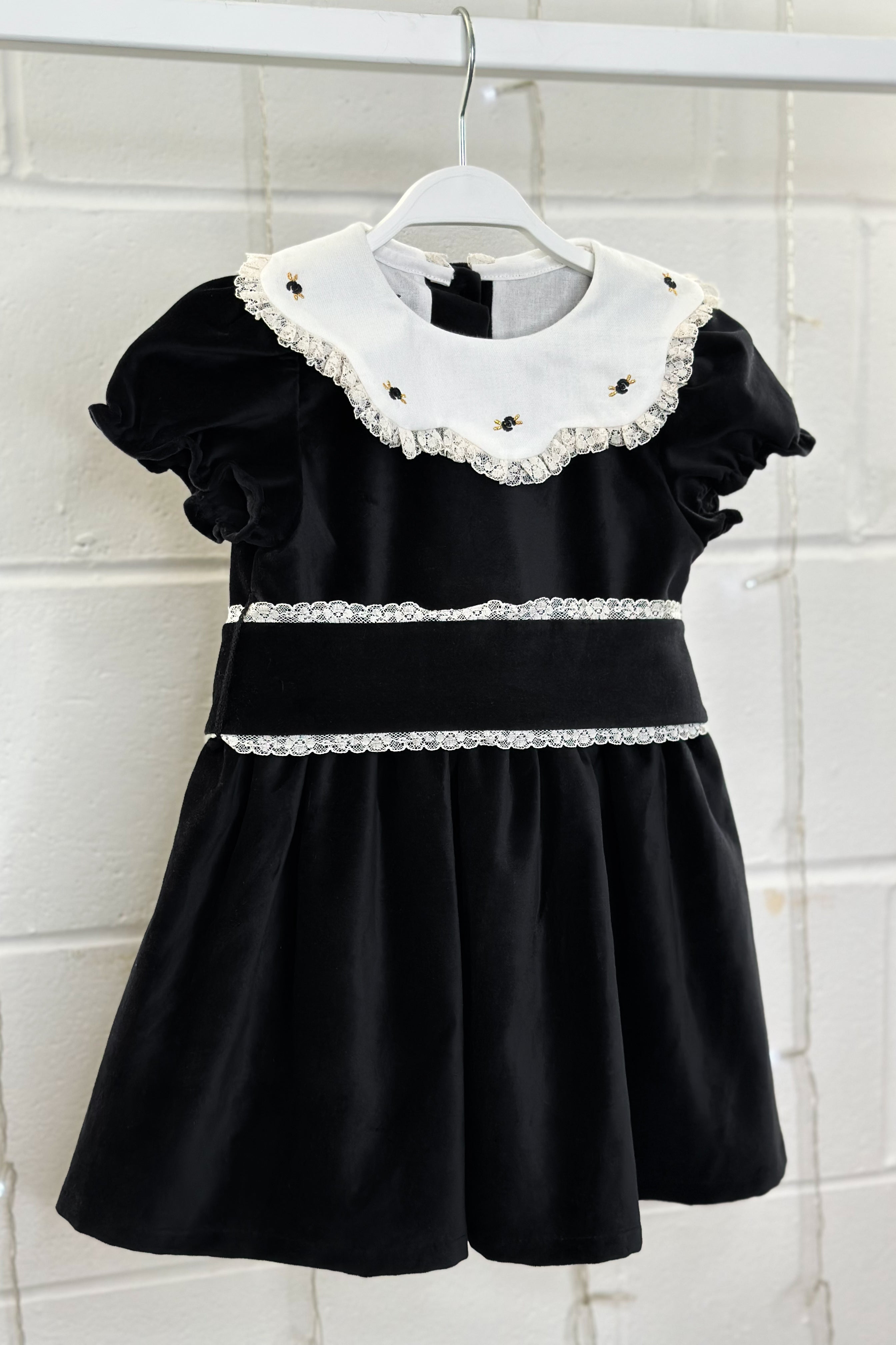 Verity Black Velvet Embroidered Dress - Elegant Evening Gown for Women, Formal Party Wear, Holiday Special Occasion Outfit | Perfect for Weddings, Galas, and Cocktail Parties