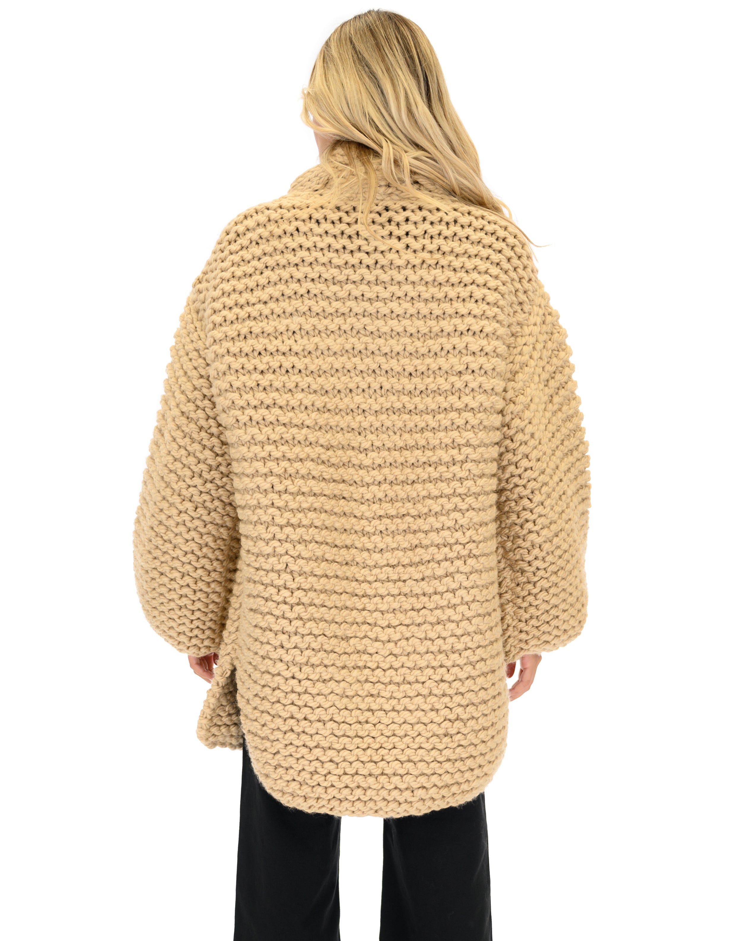 Women's Cable Knit Coat - Soft Wool Winter Jacket for Ladies - Perfect for Cold Weather, Office Wear & Casual Outfits
