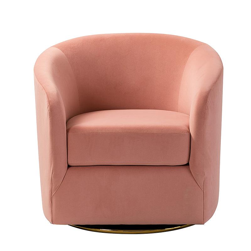 Emanuela Velvet Swivel Barrel Armchair - Modern Accent Chair for Living Room, Bedroom & Office - 360° Rotating Comfortable Lounge Chair with Soft Upholstery - Perfect for Reading, Relaxing & Home Decor