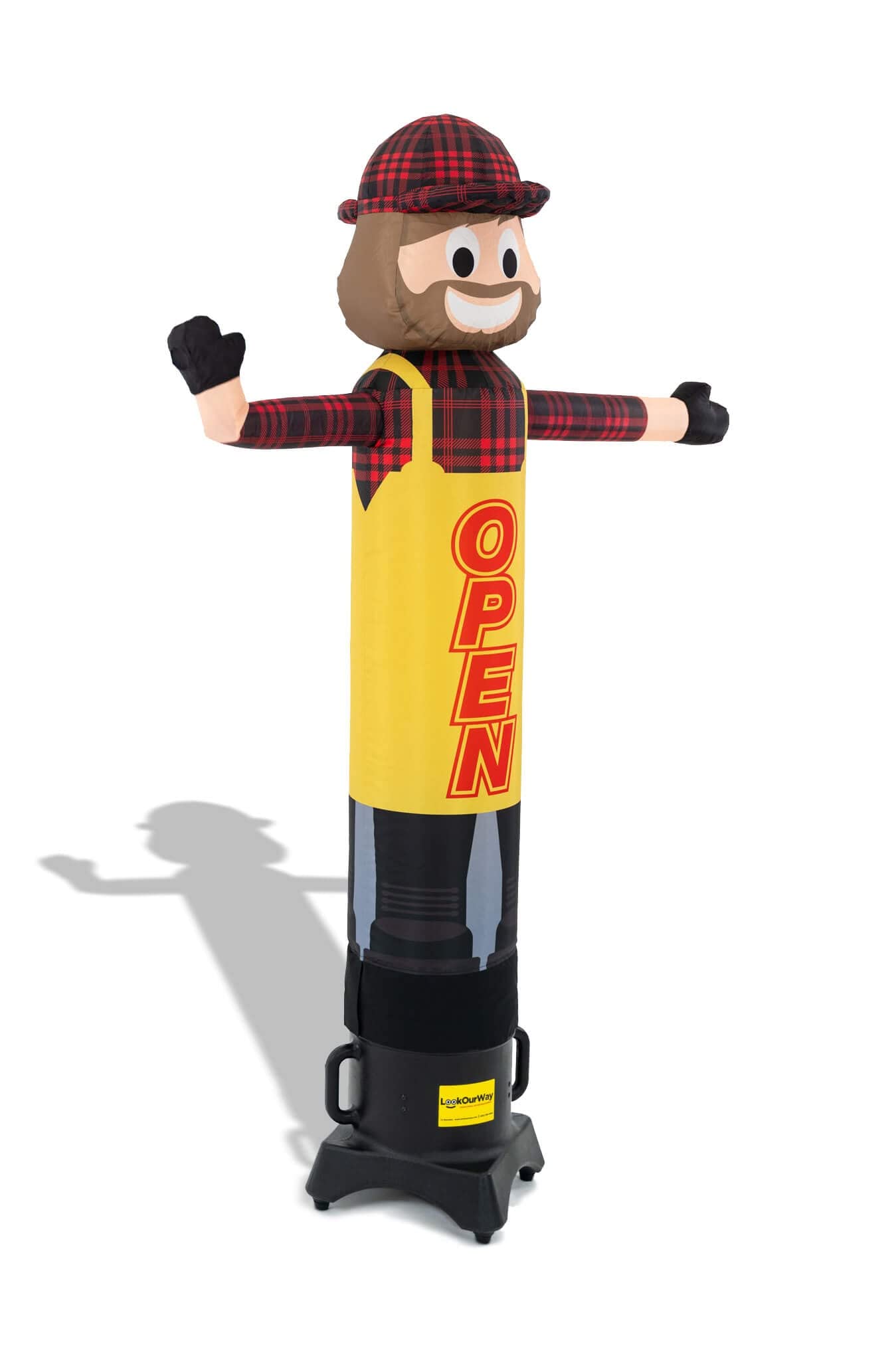 LookOurWay 6ft Inflatable Tube Man Air Waver with Blower - Waving Arm & 'Open' Body for Outdoor Advertising & Business Signs - Perfect for Car Dealerships, Grand Openings & Sales Events