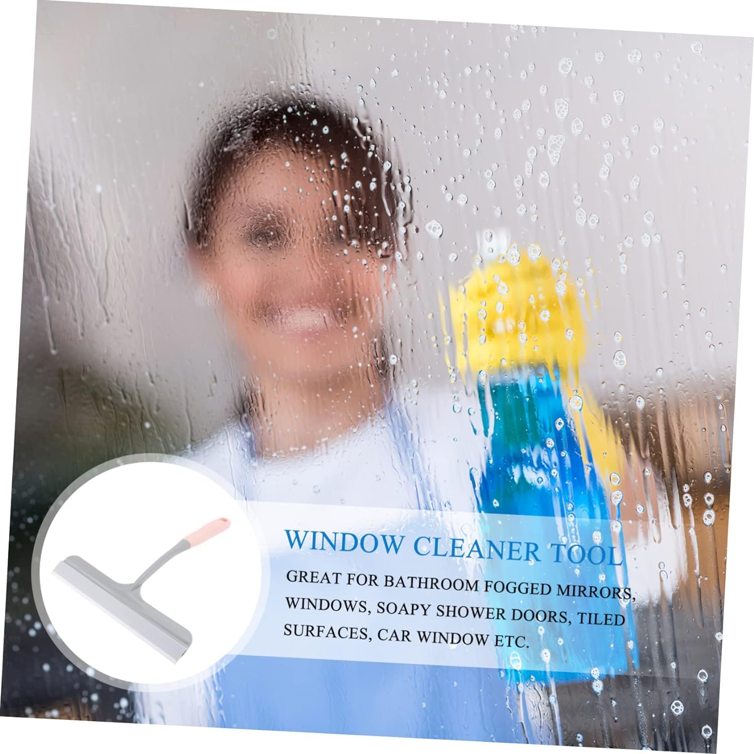 Premium All-Purpose Squeegee - Heavy Duty Glass Cleaner for Shower Doors, Windows, Mirrors & Auto Glass | Streak-Free Cleaning Tool for Bathroom, Kitchen & Car Wash Use