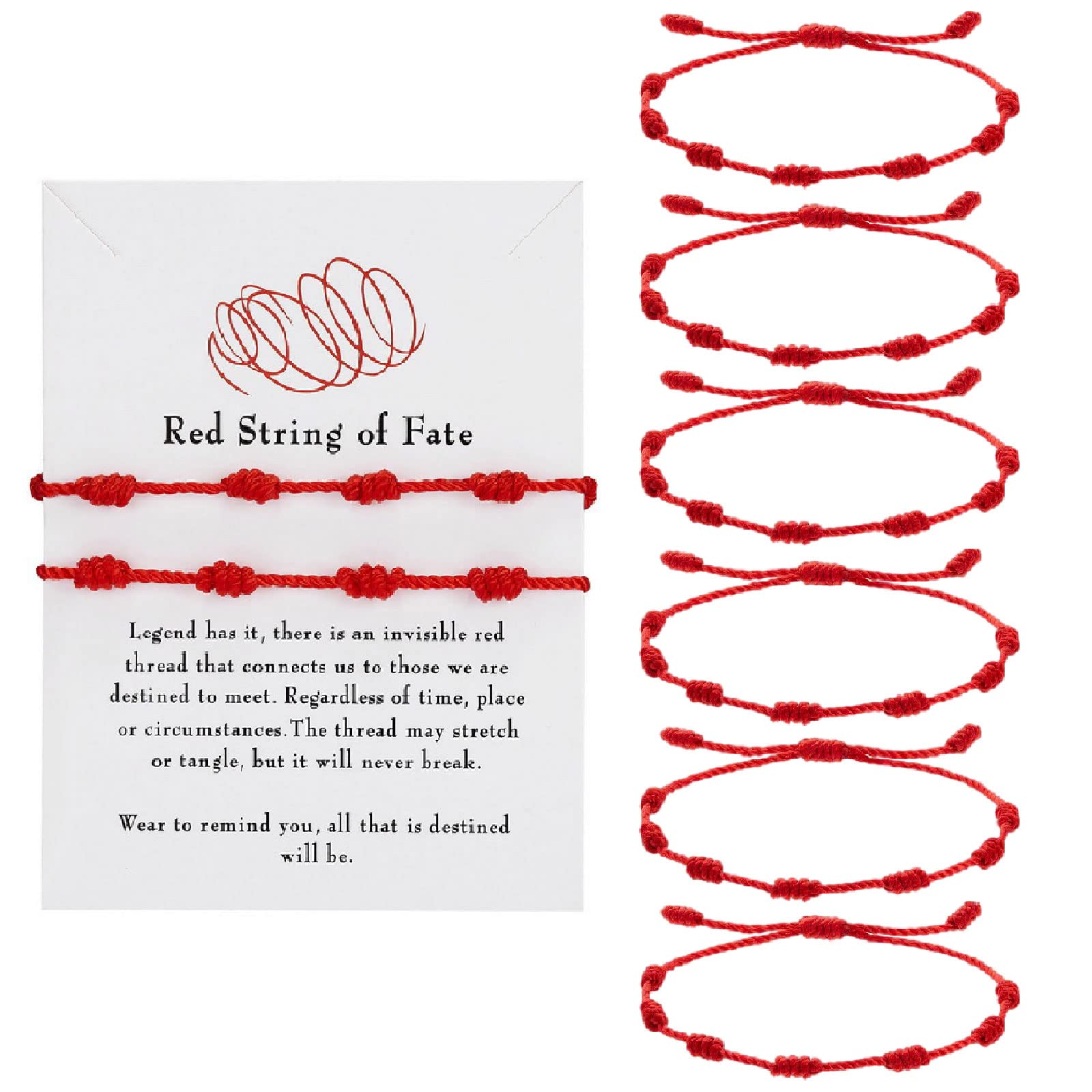 Red String Bracelet for Good Luck & Protection - Adjustable Braided Kabbalah Bracelet for Women & Men - Perfect for Spiritual Protection, Positive Energy & Daily Wear
