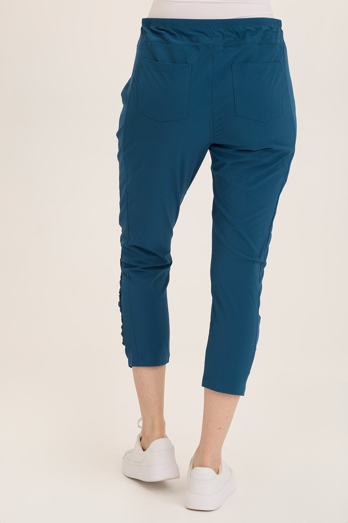 Aksana Women's Whisper Stretch Ruched Active Slim Yoga Pants - High Waisted Workout Leggings for Running, Gym & Lounge
