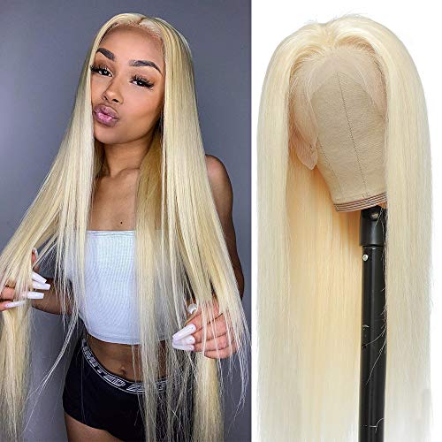 28 Inch 613 Blonde Lace Front Wigs Human Hair Straight - 13x4 HD Transparent Lace Pre-Plucked Hairline with Baby Hair - Natural Looking Blonde Wigs for Black Women - Perfect for Daily Wear, Cosplay, and Special Occasions