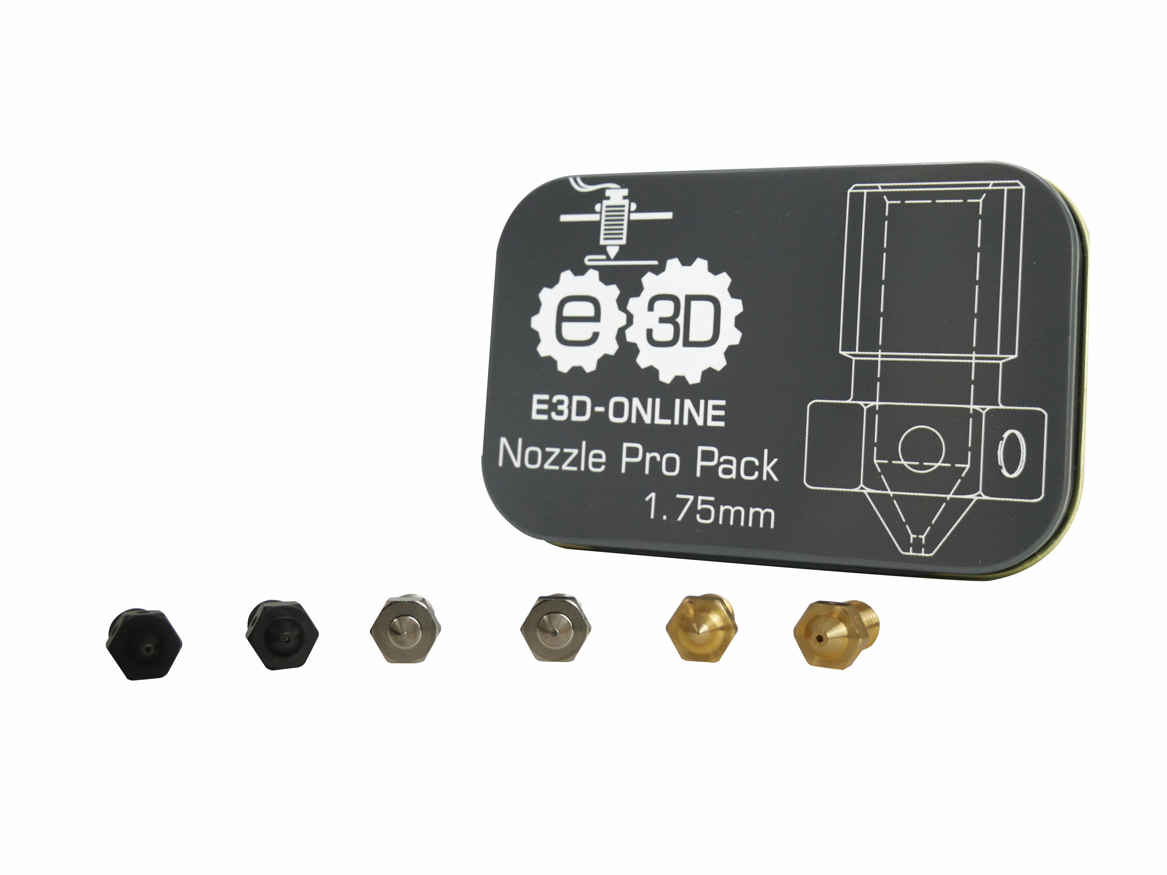 E3D Nozzle Pro Pack - High Performance 1.75mm Filament Nozzles for 3D Printers | Perfect for PLA, ABS, PETG Printing & DIY Projects
