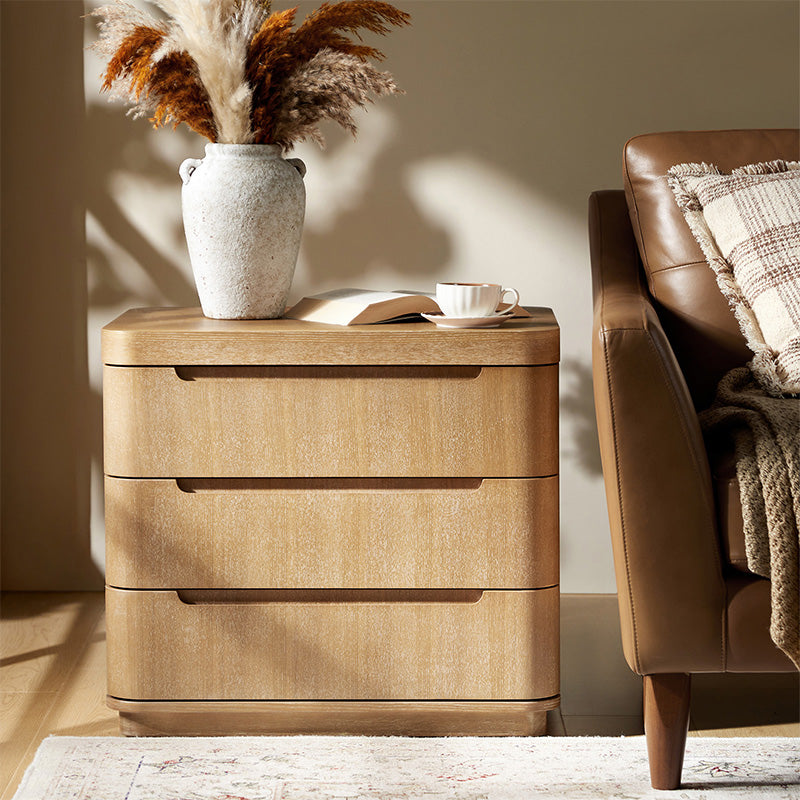 Yolanda Large 3 Drawer Nightstand with Hidden Storage - Modern Bedside Table with Optional Styles - Perfect for Bedroom, Guest Room, or Small Space Organization