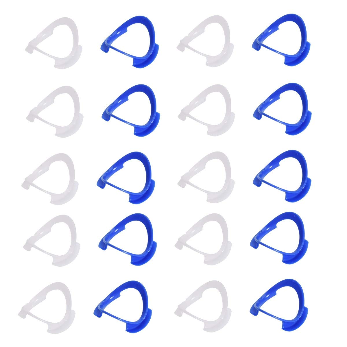 20PCS O Shape Cheek Retractors - Dental Mouth Opener for Oral Exams, Teeth Whitening & Orthodontic Prep (10 Blue + 10 White) - Perfect for Dentists, Hygienists & At-Home Dental Care