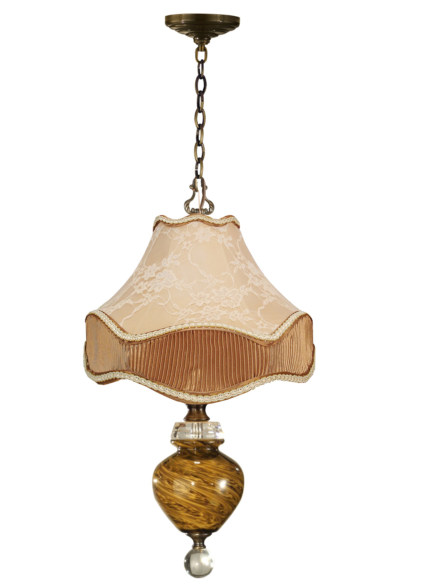 Dale Tiffany SAH12042 San Felipe Hand Blown Art Glass Mini Pendant Light Fixture - Antique Brass Finish for Kitchen Island, Dining Room & Bedroom Lighting