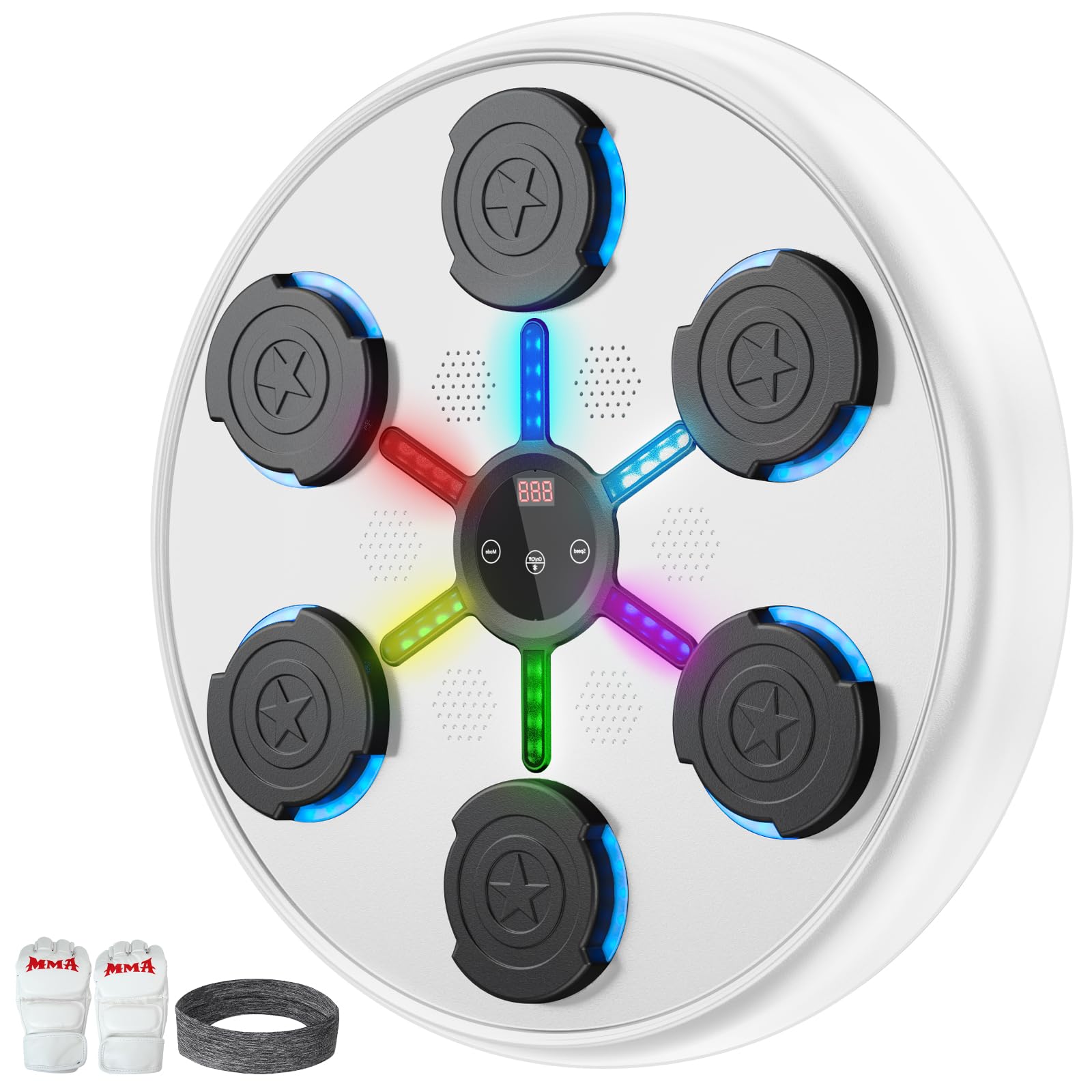 Portable Smart Bluetooth LED Music Boxing Machine - Wall Mounted Electronic Punching Bag for Home, Kids & Adults Training, Stress Relief - Perfect for Fitness, Boxing Practice & Fun Family Activities