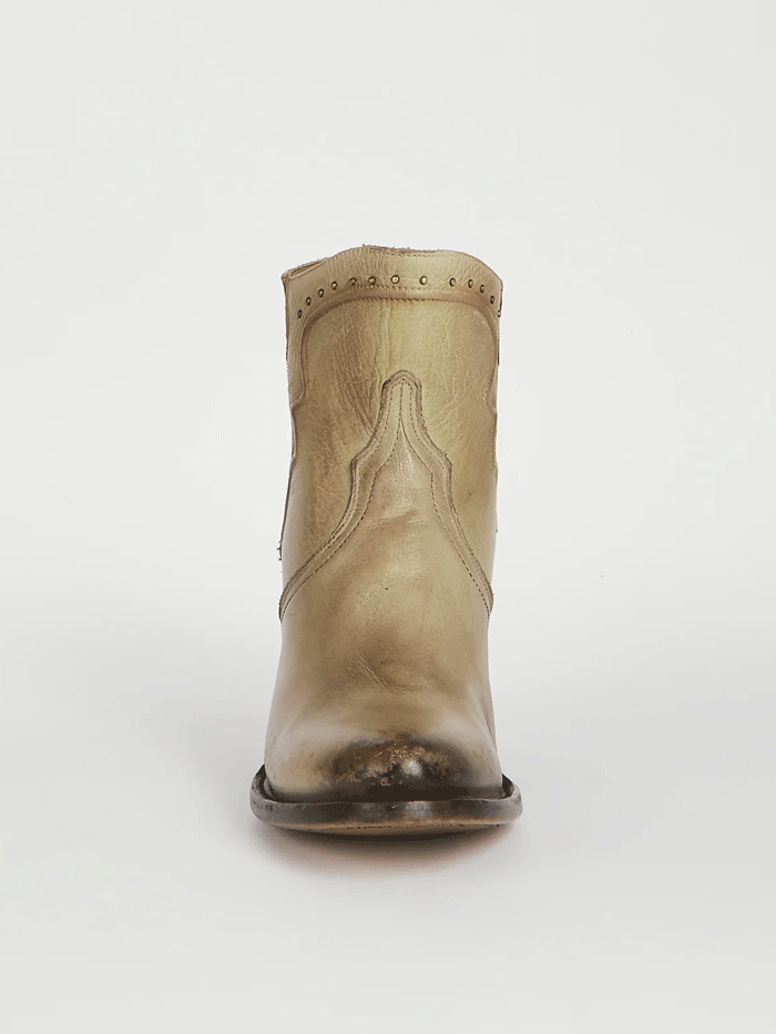 Lucchese M6011 Women's Karla Studded Bootie in Pearl Bone - Stylish Western Ankle Boots for Casual Outings & Country Events