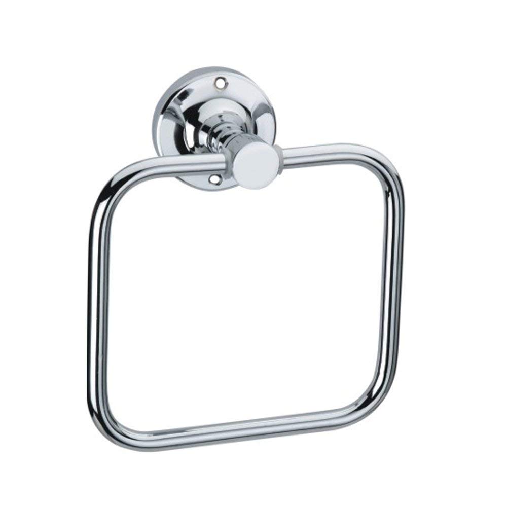 INDOROX Stainless Steel Towel Ring & Napkin Holder - Chrome Finish Square Bathroom Towel Hanger - Durable Kitchen & Bath Accessory for Home Decor (Small Size) - Perfect for Bathrooms, Kitchens, Restaurants and Hotels