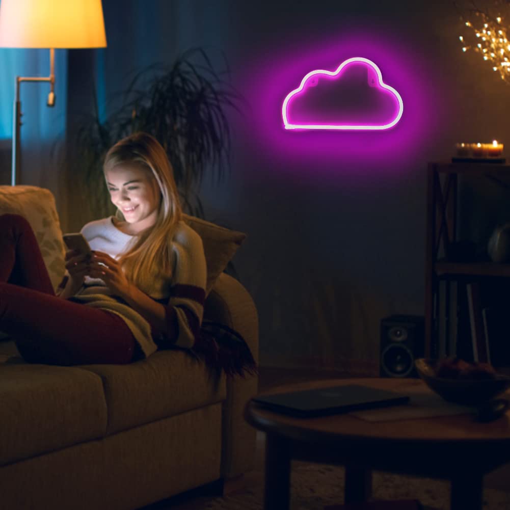 Custom Cloud LED Neon Sign - Wall Decor for Bedroom, Kids Room, Living Room & Bar | Party, Christmas, Wedding Decoration | Durable Acrylic Light Up Sign for Home & Event Decor