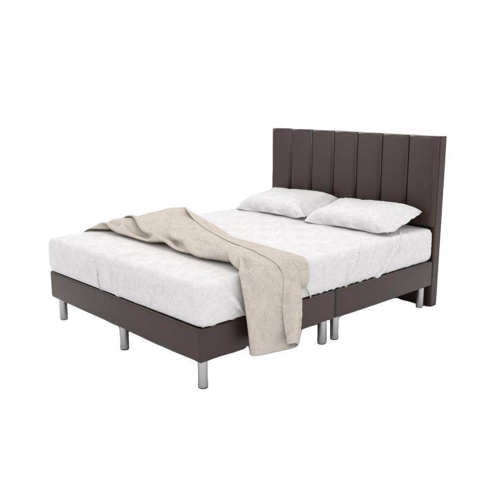 Makon Faux Leather Upholstered Bed Frame - Queen Size Platform Bed with Wooden Slats & Sturdy Metal Legs | Perfect for Modern Bedroom, Guest Room & Apartment Decor