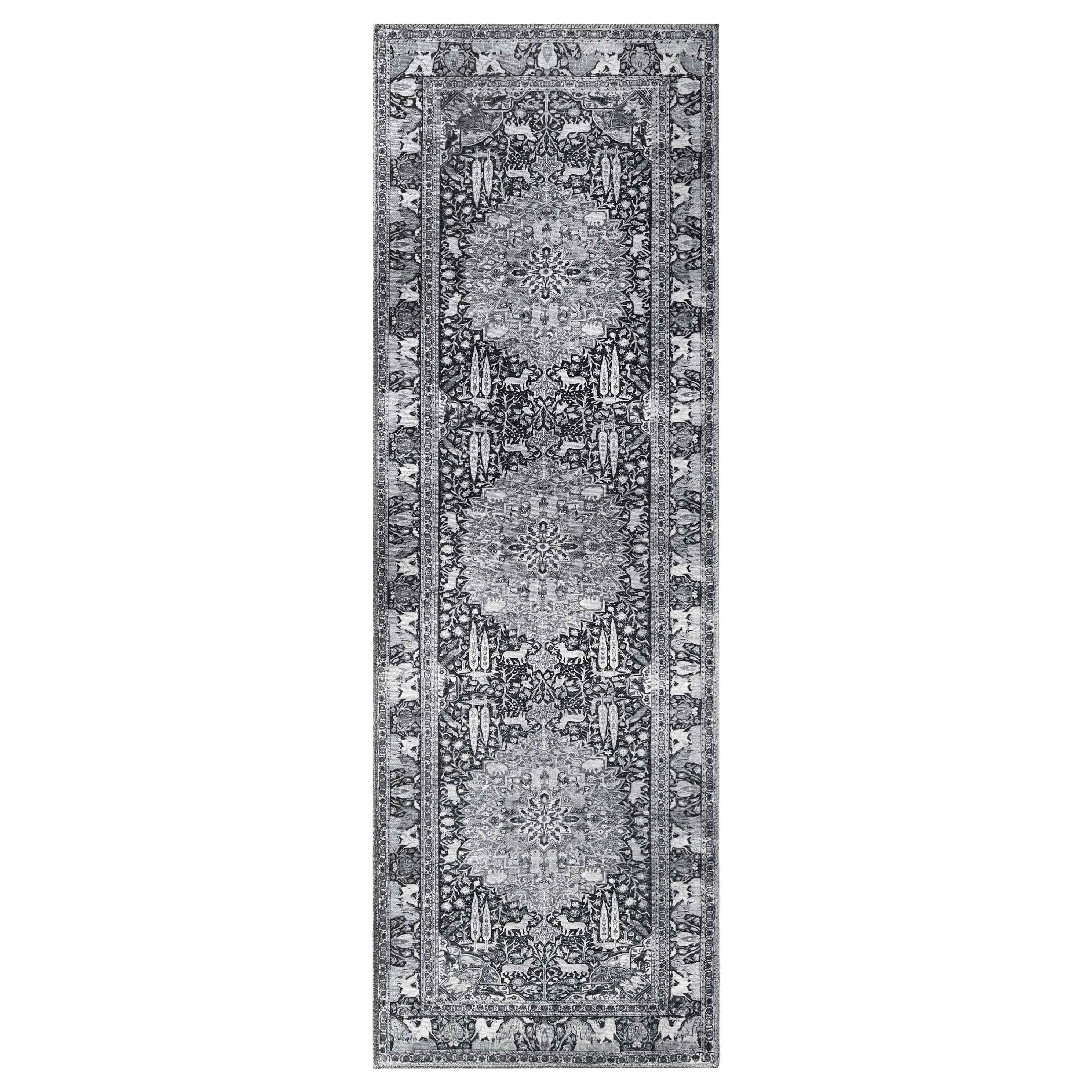 Bohemian Oriental Medallion Wildlife Indoor Area Rug or Runner - Non-Slip, Soft & Durable - Perfect for Living Room, Bedroom, or Hallway Decor