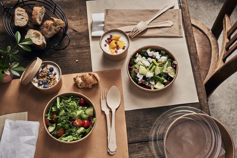 PACKNWOOD - 210CVBJN1 - 2-Piece Bamboo Serving Fork Set - Large Wooden Salad Utensils - Durable for Mixing & Serving - 6.69 Inches - Perfect for Salads, BBQs, Picnics & Dinner Parties (500-Pack)
