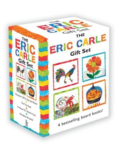 The Eric Carle Gift Set: The Tiny Seed, Pancakes Pancakes!, A House for Hermit Crab & Rooster's Off to See the World - 4 Classic Board Books for Kids by Eric Carle | Perfect for Bedtime Stories, Early Learning & Preschool Education