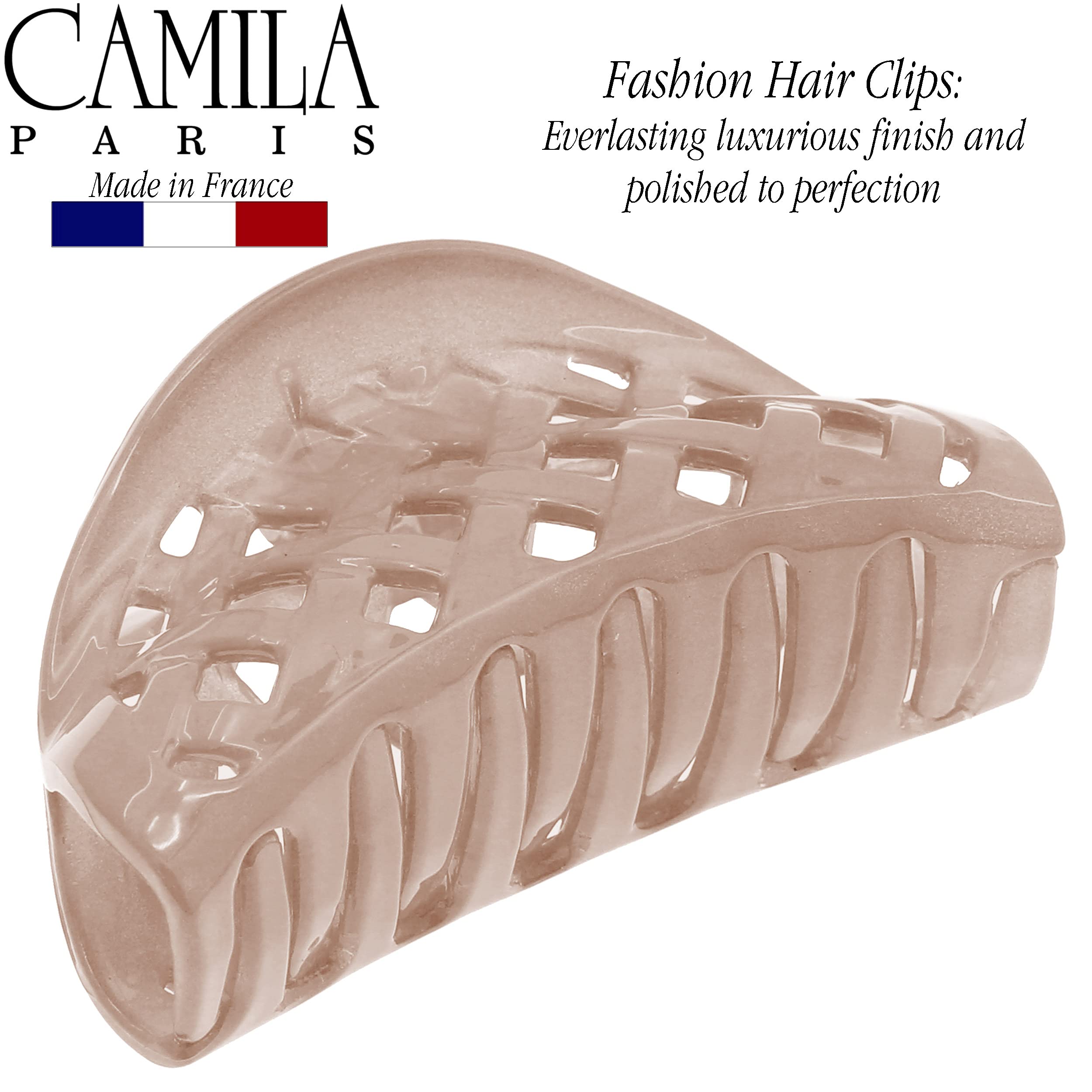 Camila Paris CP3205 French Hair Claw Clip for Women - No Pulling, Damage-Free Hair Accessory for Thick & Voluminous Hair (2.75 Inch) - Durable Fashion Hair Clip for Styling - Made in France | Perfect for Updos, Ponytails & Everyday Hairstyles